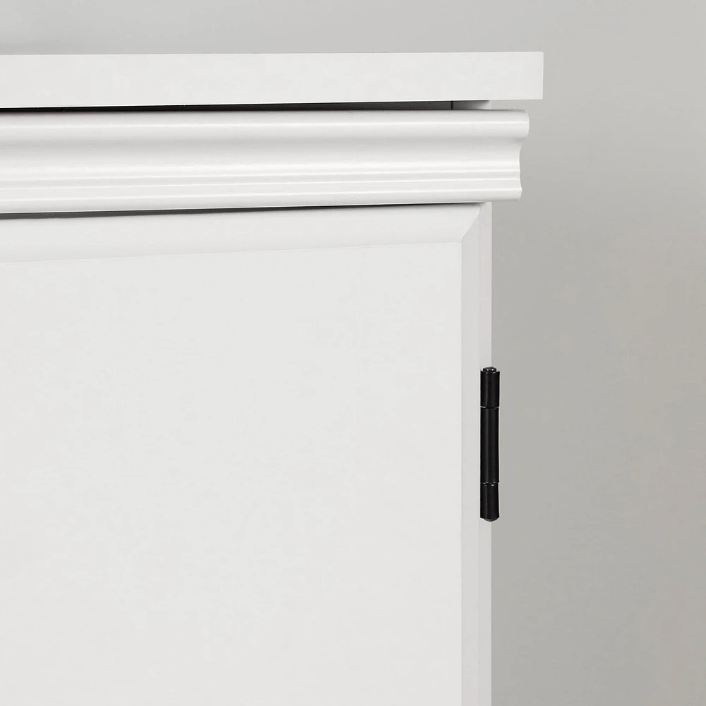Armoire de Rangement 2 Portes - Morgan Blanc Solide