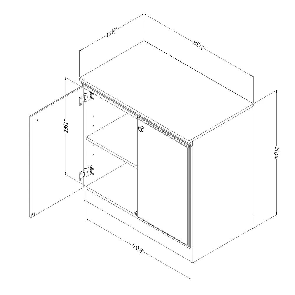 Armoire de Rangement 2 Portes - Morgan Blanc Solide