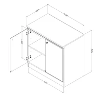 Armoire de Rangement 2 Portes - Morgan Blanc Solide