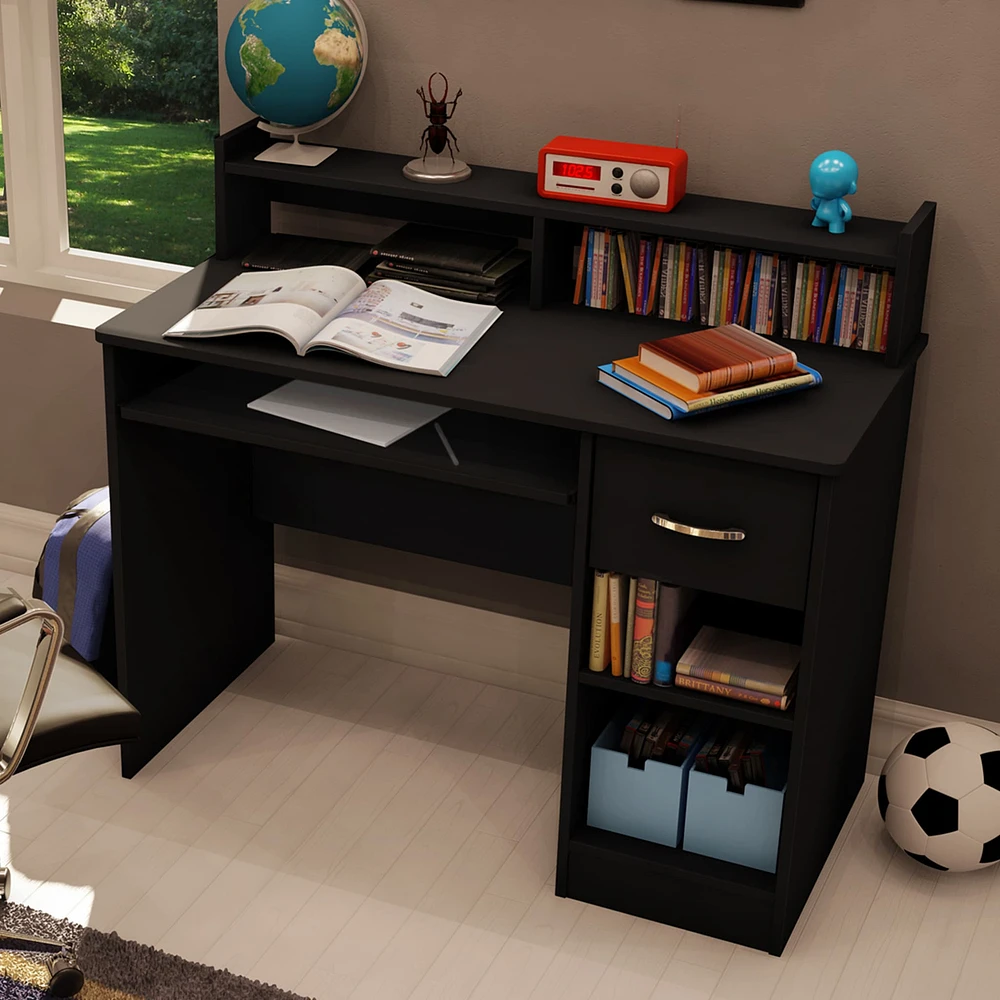 Desk with Keyboard Tray - Axess Pure Black