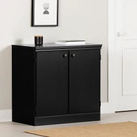 Armoire de Rangement 2 Portes - Morgan Noir Solide