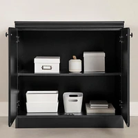 Armoire de Rangement 2 Portes - Morgan Noir Solide