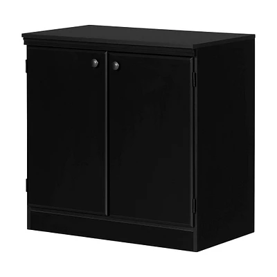 Armoire de Rangement 2 Portes - Morgan Noir Solide