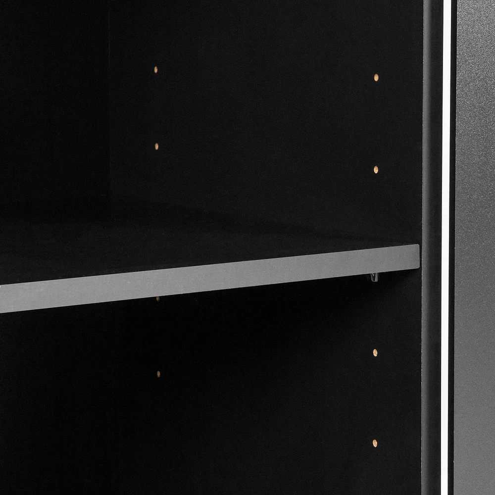 Armoire de Rangement 2 Portes - Morgan Noir Solide