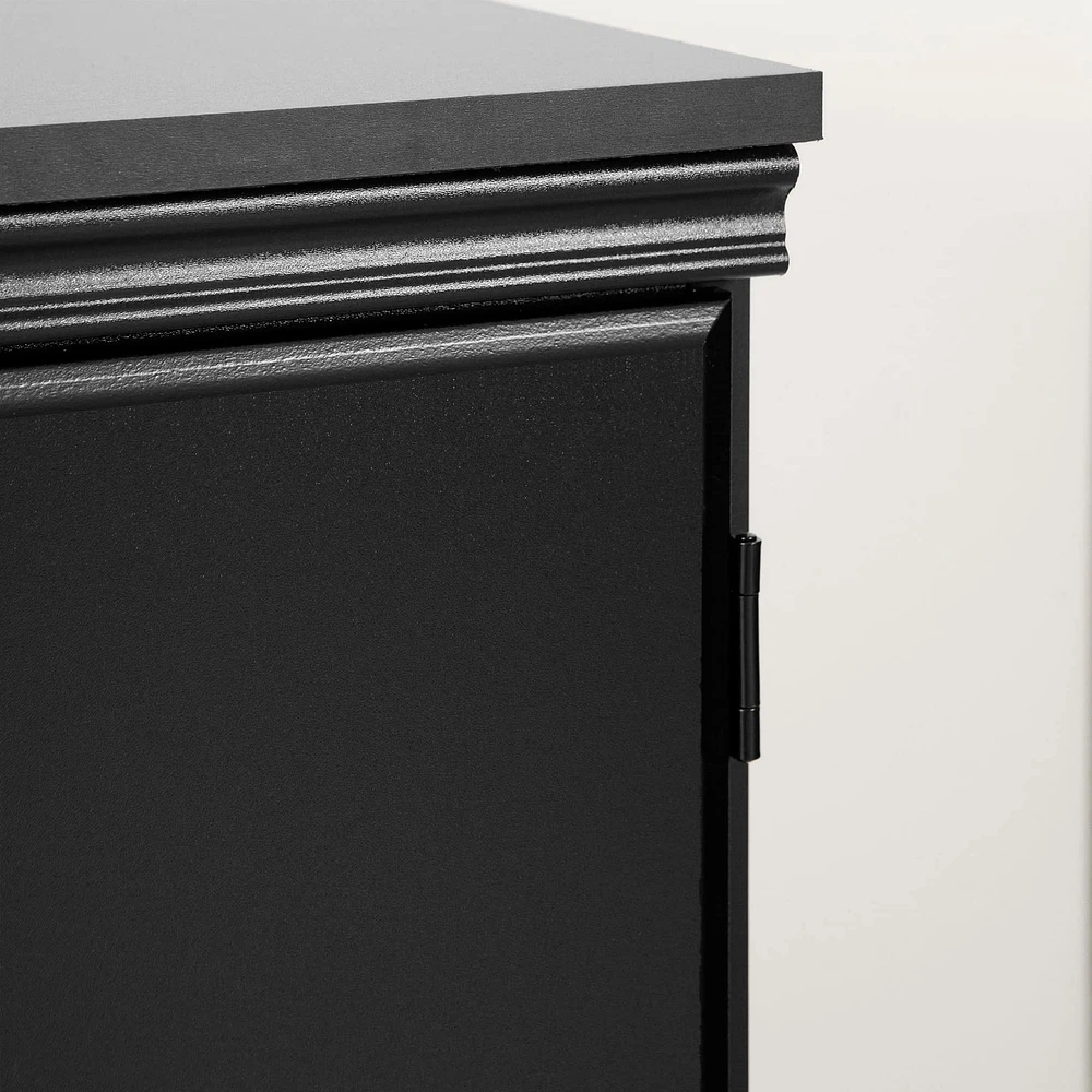 Armoire de Rangement 2 Portes - Morgan Noir Solide