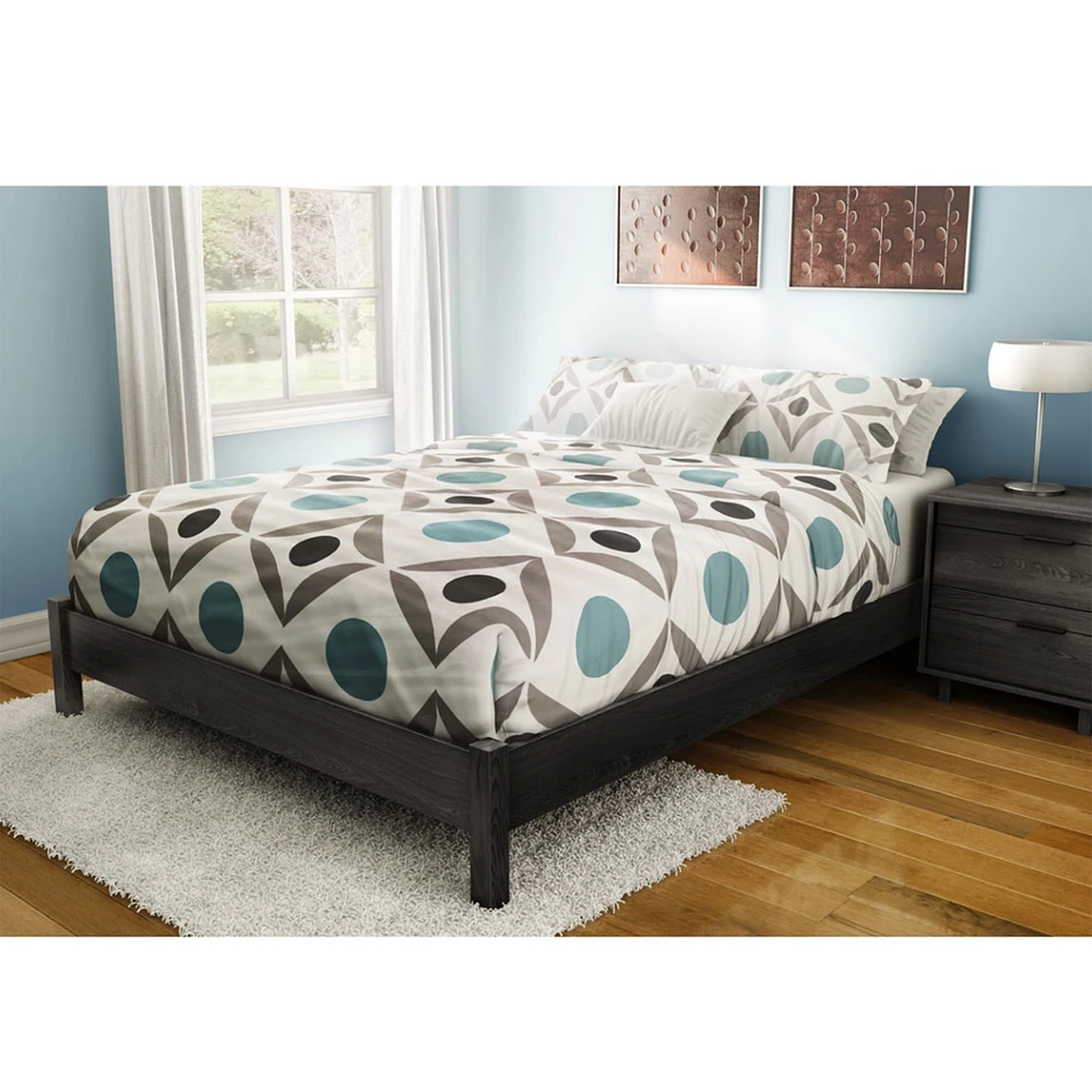 Step One Queen Platform Bed on Legs - Gray Oak