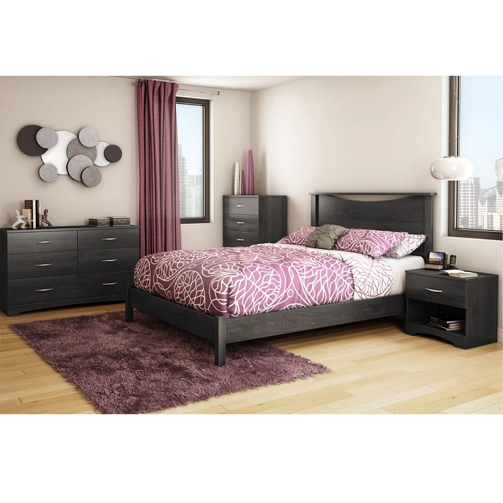 Step One Queen Platform Bed on Legs - Gray Oak