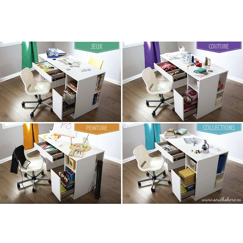 Table de Travail Crea - Blanc Solide
