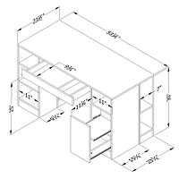 Table de Travail Crea - Blanc Solide