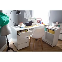 Table de Couture sur Roulettes - Crea Blanc Solide