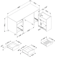 Table de Couture sur Roulettes - Crea Blanc Solide