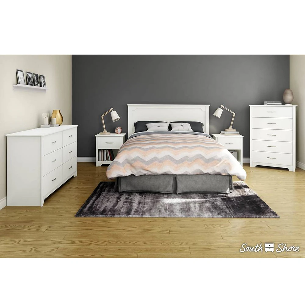6 drawers chest white fusion