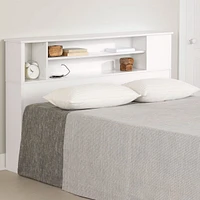 Fusion Double/Queen Bookcase Headboard - Pure White 
