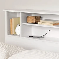 Fusion Double/Queen Bookcase Headboard - Pure White 