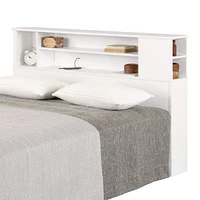 Fusion Double/Queen Bookcase Headboard - Pure White 