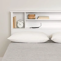 Fusion Double/Queen Bookcase Headboard - Pure White 