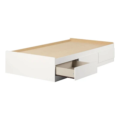 Lit Simple Matelot 3 Tiroirs - Fusion Blanc solide