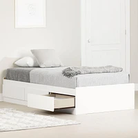 Twin Bed with 3 Drawers - Callesto Pure White