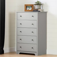 Commode 5 Tiroirs - Vito Gris clair