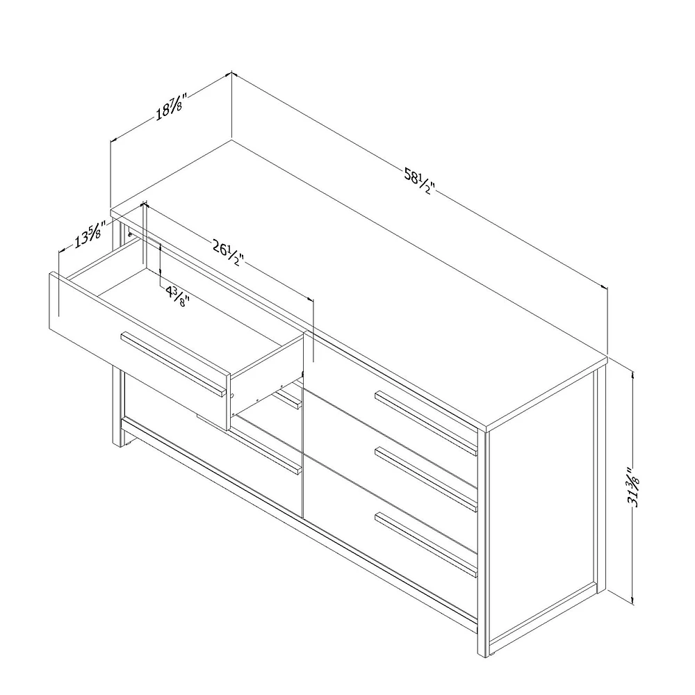 Commode Double 6 Tiroirs