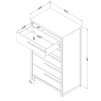 5-Drawer Chest - Tao Gray Oak