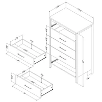 Gravity 5-Drawer Chest Dresser - Gray Maple