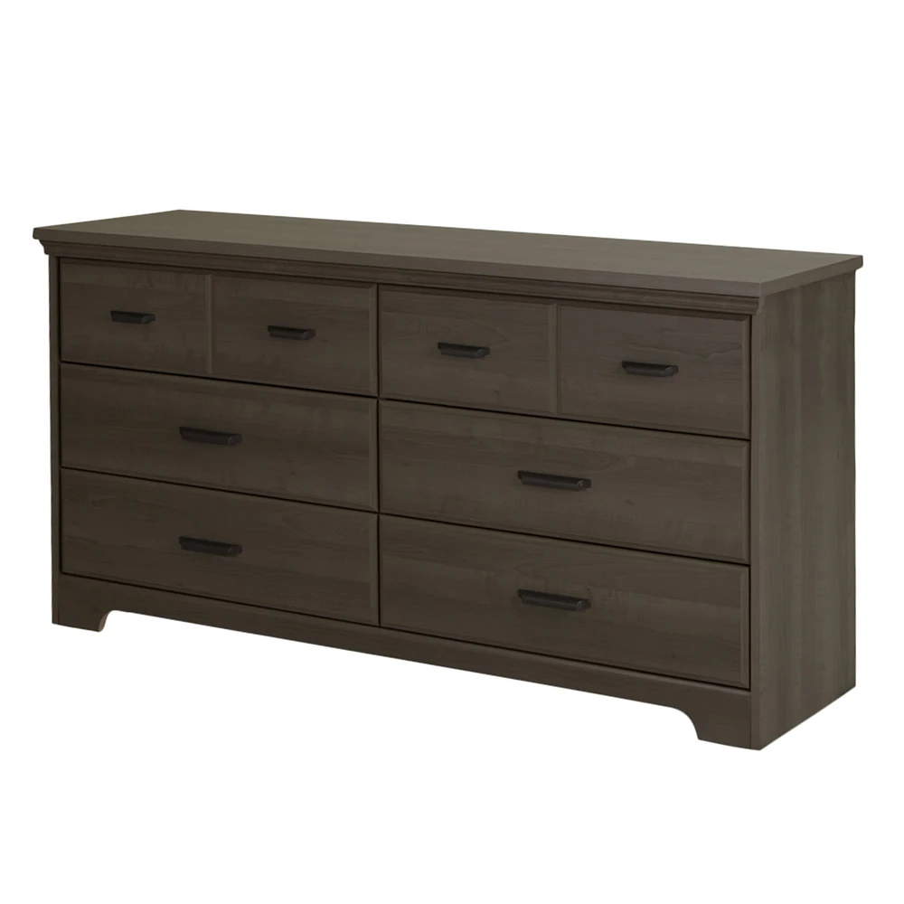 6-Drawer Double Dresser - Versa Gray Maple