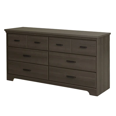6-Drawer Double Dresser - Versa Gray Maple