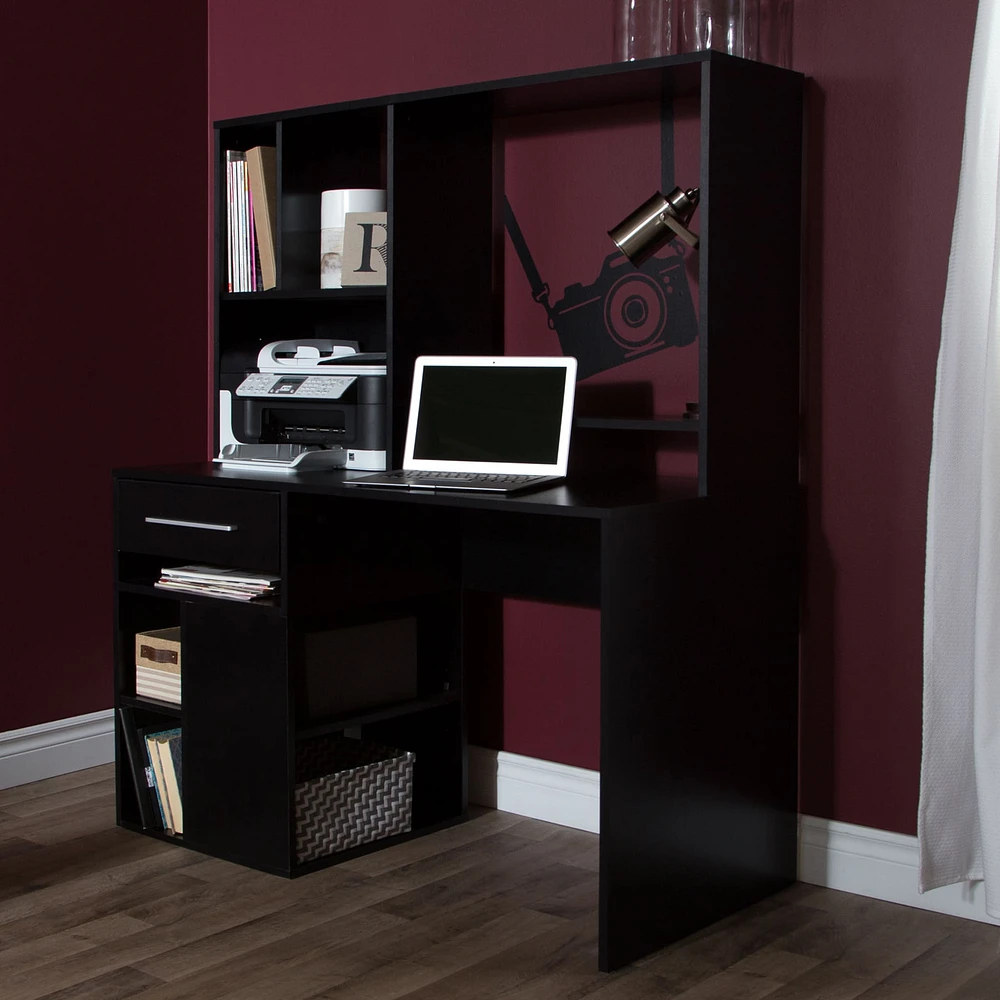 Bureau de Travail pour Ordinateur - Annexe Noir Solide