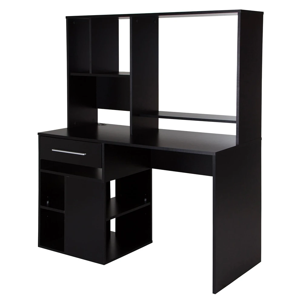 Bureau de Travail pour Ordinateur - Annexe Noir Solide