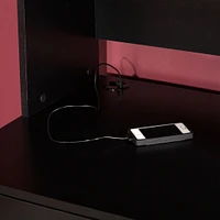 Bureau de Travail pour Ordinateur - Annexe Noir Solide