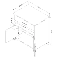 Printer Cart on Wheels - Axess Royal Cherry