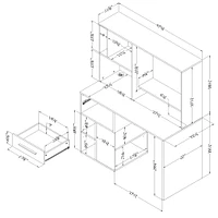 Home Office Computer Desk - Annexe Pure White