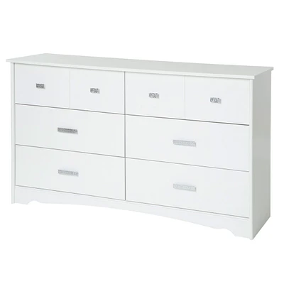 Tiara 6-Drawer Double Dresser - Pure White