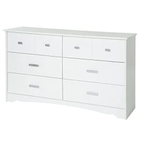 Tiara 6-Drawer Double Dresser - Pure White
