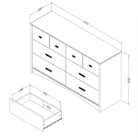 Tiara 6-Drawer Double Dresser - Pure White