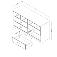 6-Drawer Double Dresser - Versa Weathered Oak
