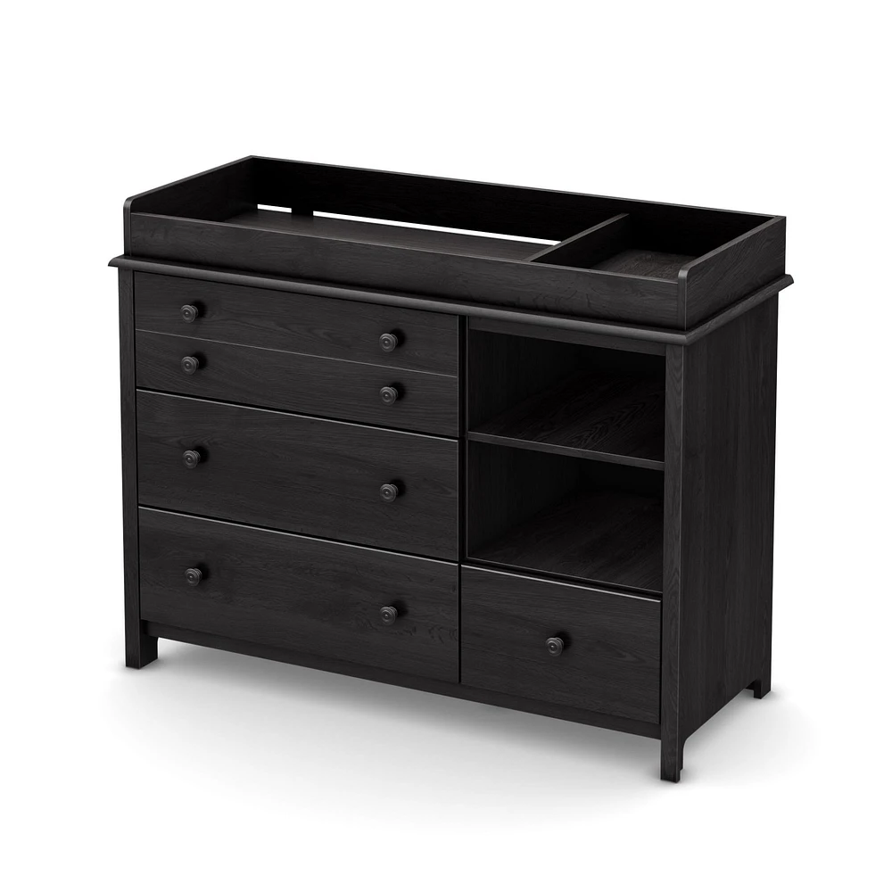 Little Smileys Changing Table with Station - Gray Oak