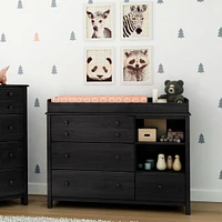 Little Smileys Changing Table with Station - Gray Oak