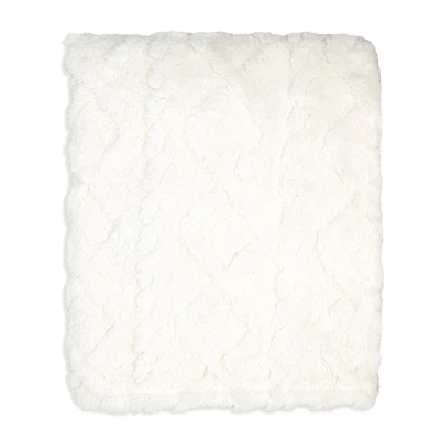 Couv. peluche ecru 76cm x 91cm