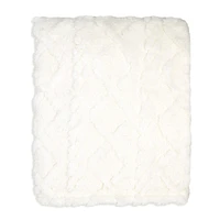Couv. peluche ecru 76cm x 91cm