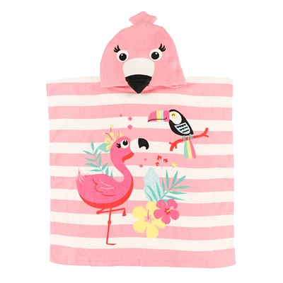 Beach Hooded Towel - Flamingo