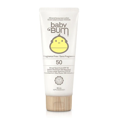 Mineral SPF 50 Sunscreen Lotion Baby Bum - Fragrance Free
