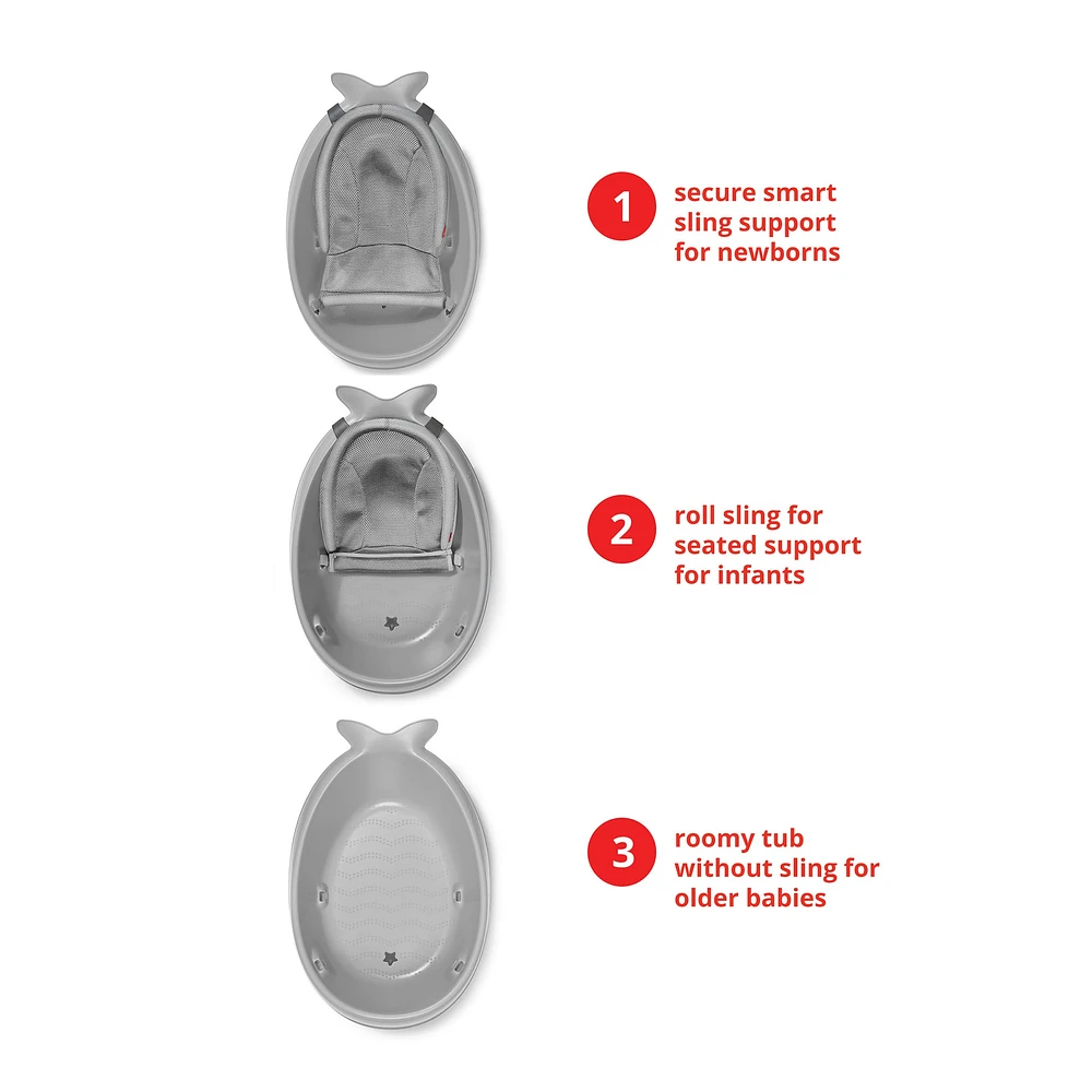 Bain 3 En 1 Smart Sling - Baleine Grise