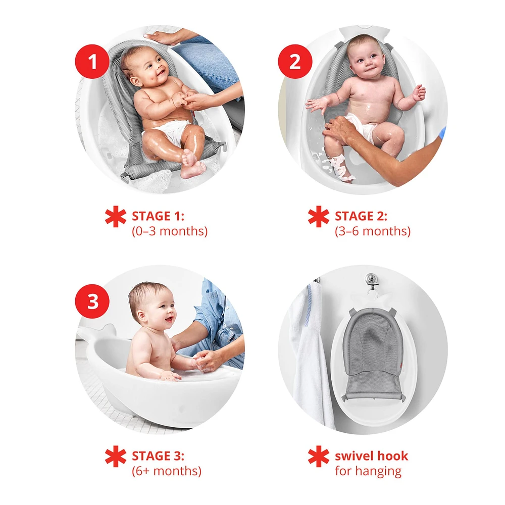 Bain Baleine MOBY® Smart Sling™  3-en1 - Blanc