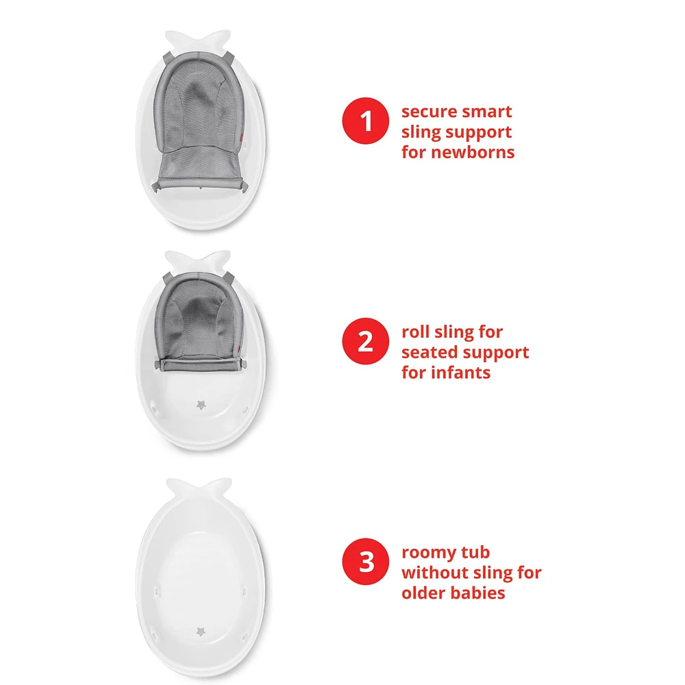 Bain Baleine MOBY® Smart Sling™  3-en1 - Blanc