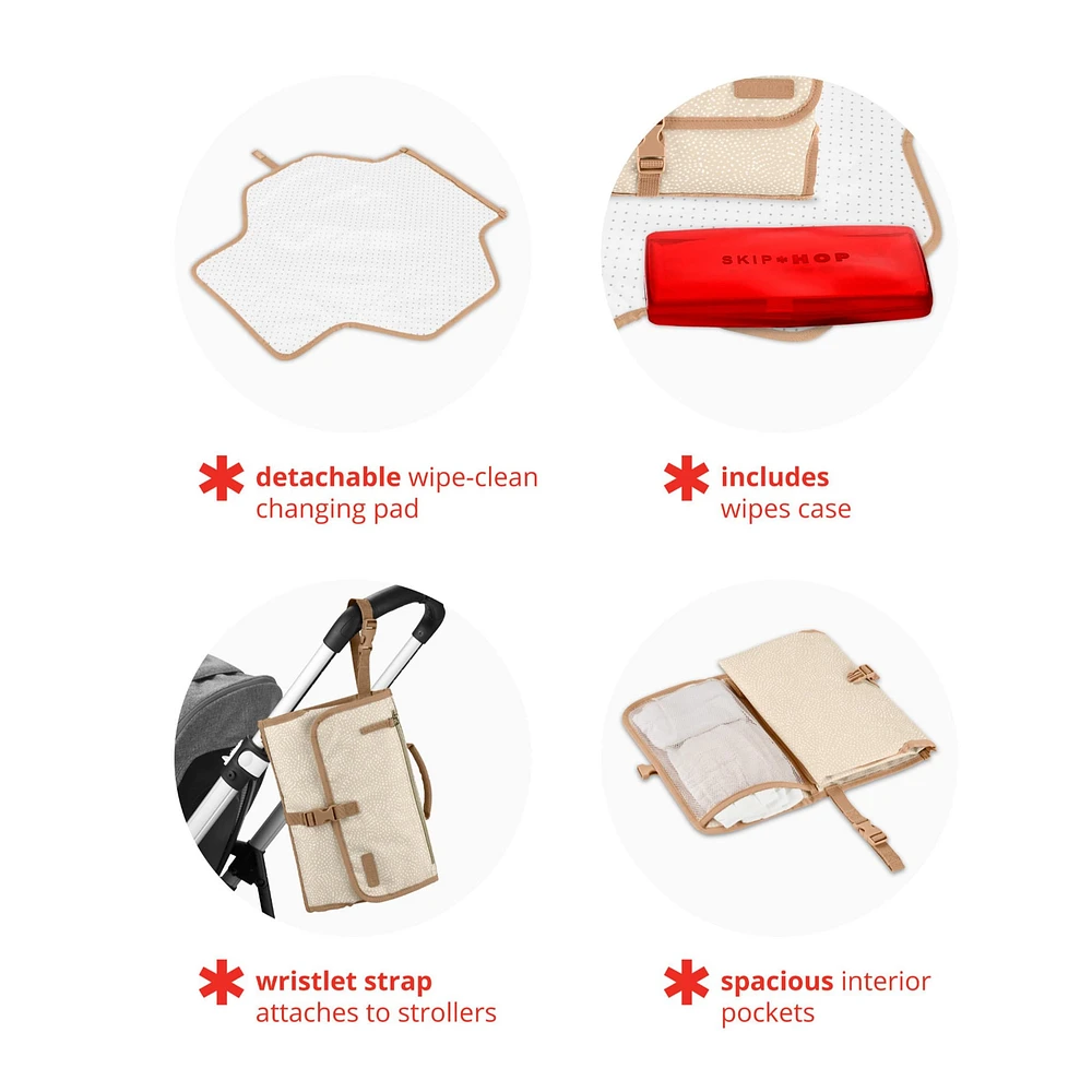 Pronto Signature Changing Station - Beige Swirl Dot