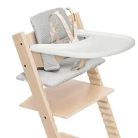 Tripp Trapp® High Chair V2 Natural, Nordic Grey Cushion and Stokke® Tray