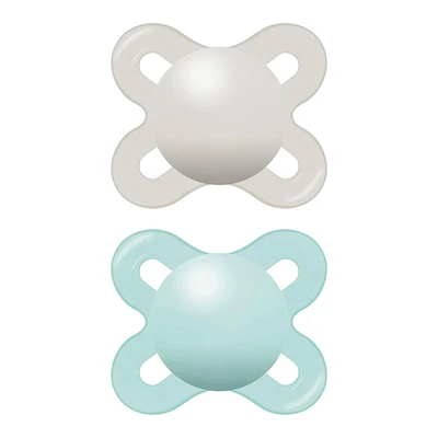 Newborn Anatomical Pacifer Matte Set of 2 - Aqua 