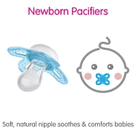 Newborn Anatomical Pacifer Matte Set of 2 - Aqua 